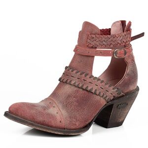 Miss Macie Women's I Dare You 5" Pointed Toe Boots - Distressed Red Size 11